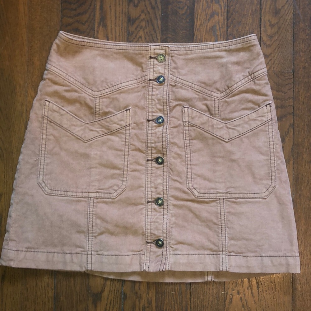 Free people brown corduroy mini skirt